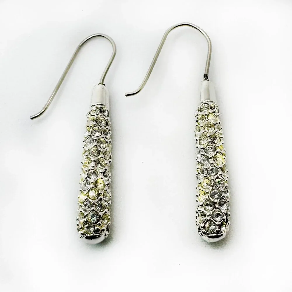 VINTAGE - High End Costume Jewelry - Fishhook Dangle Earrings - Picture 6 of 9
